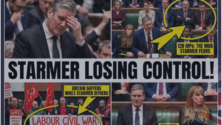 A close-up image capturing Prime Minister Keir Starmer. He has a visibly strained and fatigued expression, looking downwards with his hand rubbing his temple. His face is tense, reflecting intense pressure. The background, and other frames includes journalists and other members of the MP, suggests a chaotic environment.